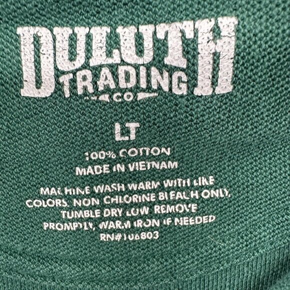Duluth Trading Men Polo Shirt Large Tall Green 100% Cotton Pullover Short Sleeve - Picture 4 of 9